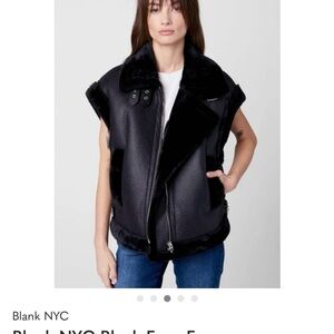 Blank NYC Sleek Black Faux Fur Vest